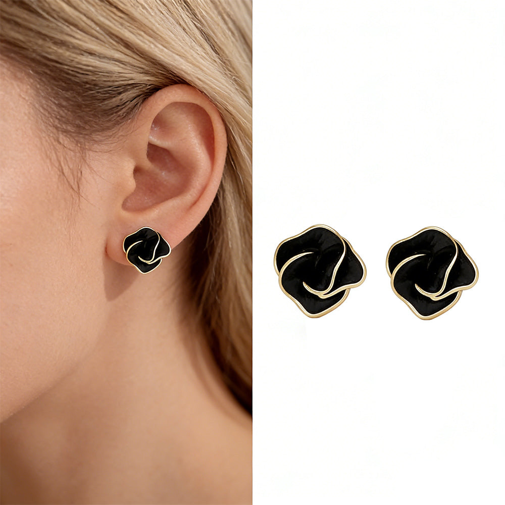 Clous d’Oreilles Pétale Noir