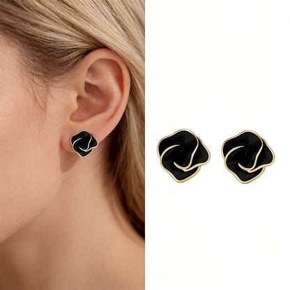 Clous d’Oreilles Pétale Noir