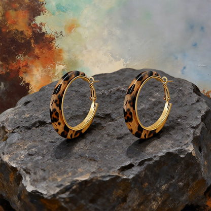 Boucles d’Oreilles Créoles Mosaic Ambre