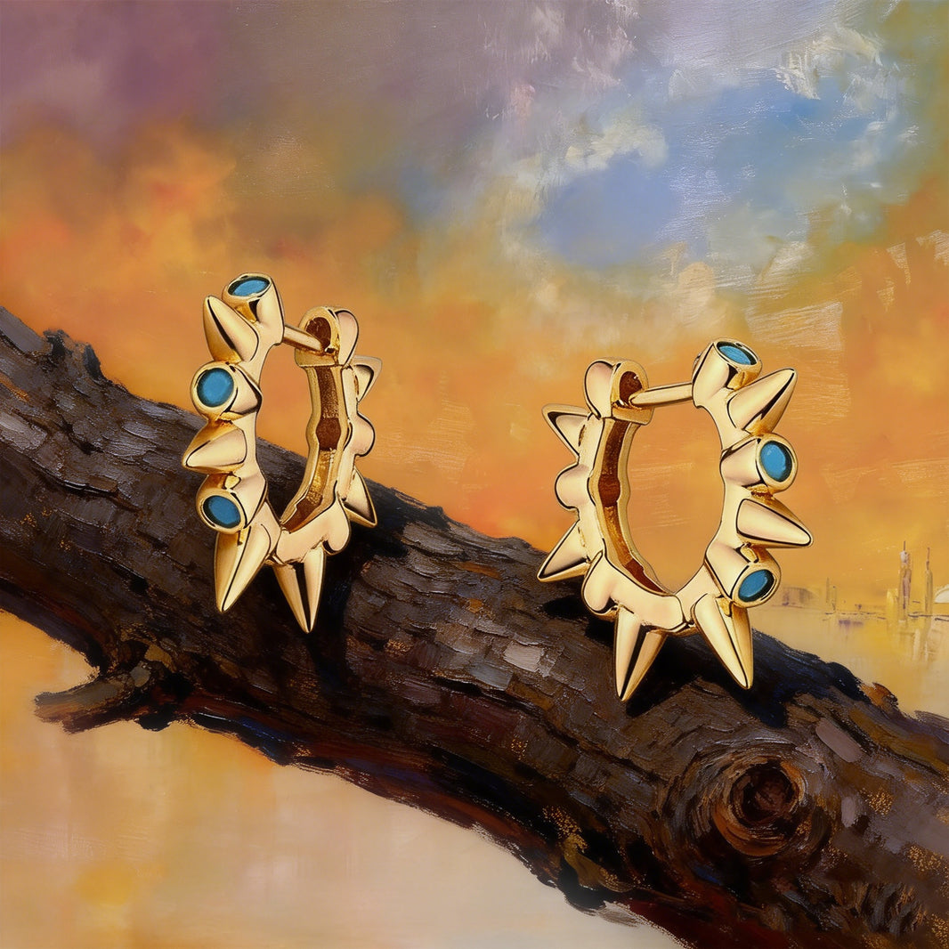 Boucles d’Oreilles Créoles Pétale Azur