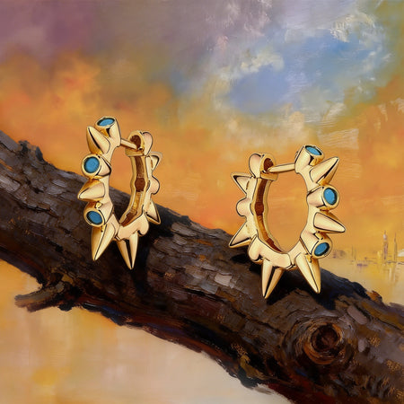Boucles d’Oreilles Créoles Pétale Azur