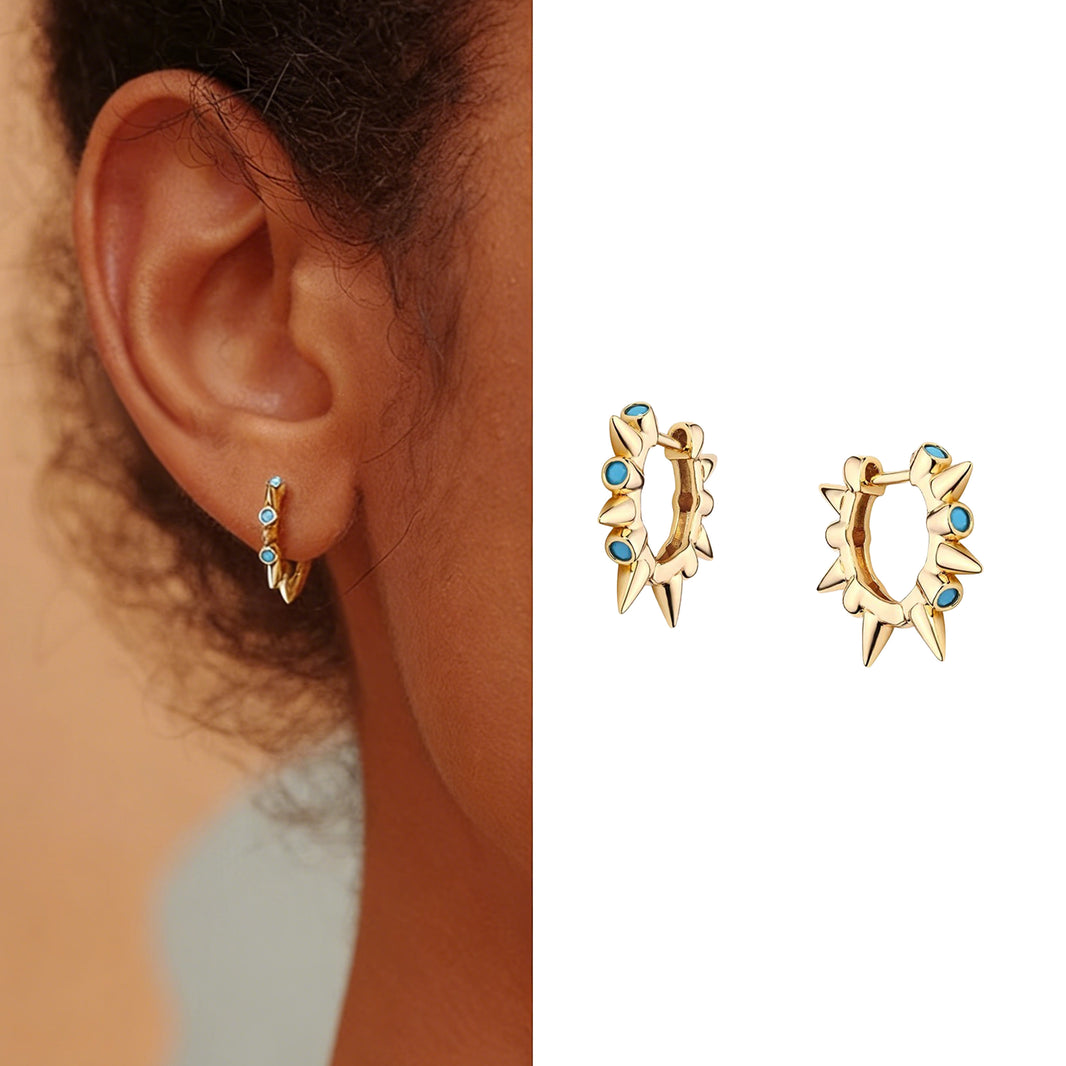 Boucles d’Oreilles Créoles Pétale Azur