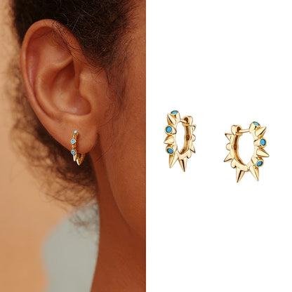 Boucles d’Oreilles Créoles Pétale Azur
