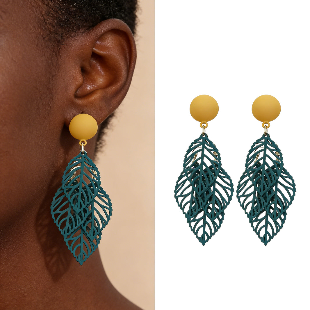 Boucles d’Oreilles Feuille Verdant