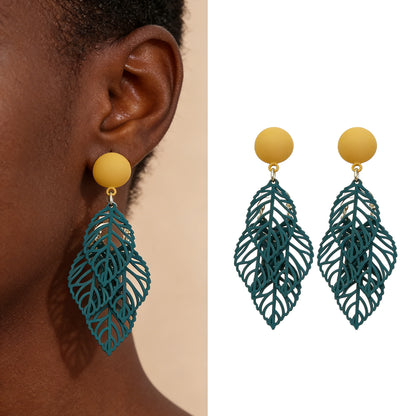 Boucles d’Oreilles Feuille Verdant