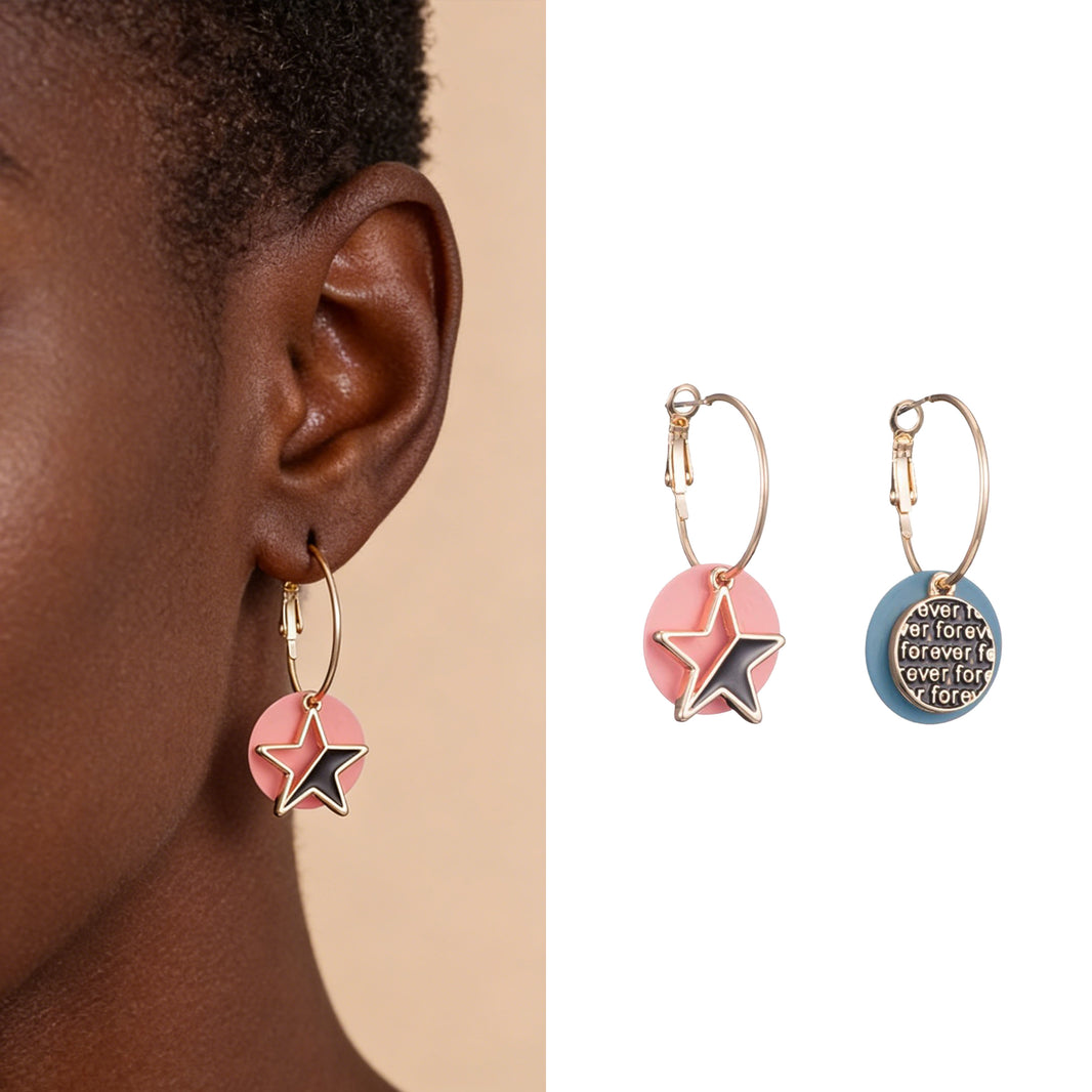 Boucles d’Oreilles Créoles Dual Charm