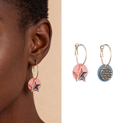Boucles d’Oreilles Créoles Dual Charm