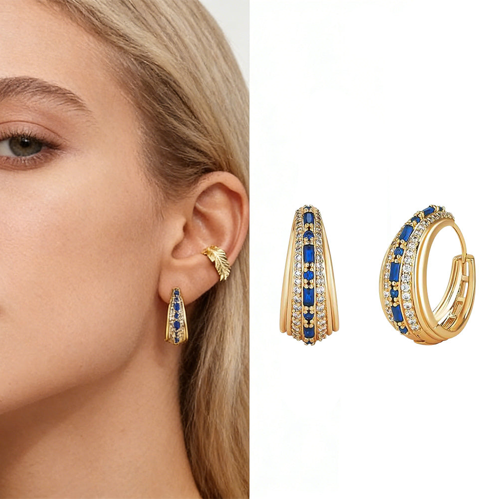Boucles d’Oreilles Créoles Pavé Midnight
