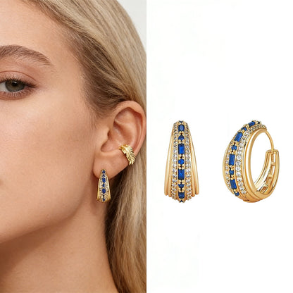 Boucles d’Oreilles Créoles Pavé Midnight