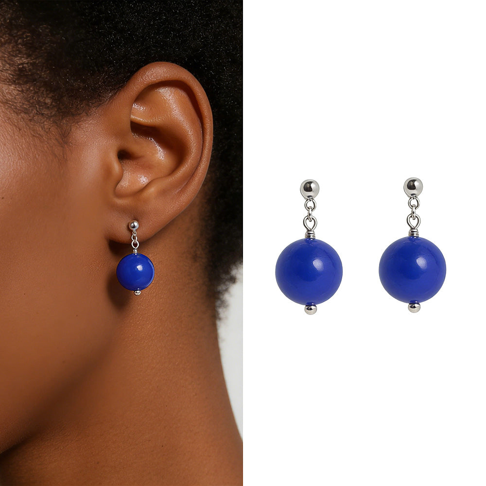 Boucles d’oreilles Sphère Bleue