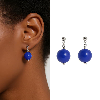 Boucles d’oreilles Sphère Bleue