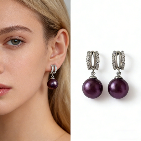 Boucles d’oreilles Perle Nocturne