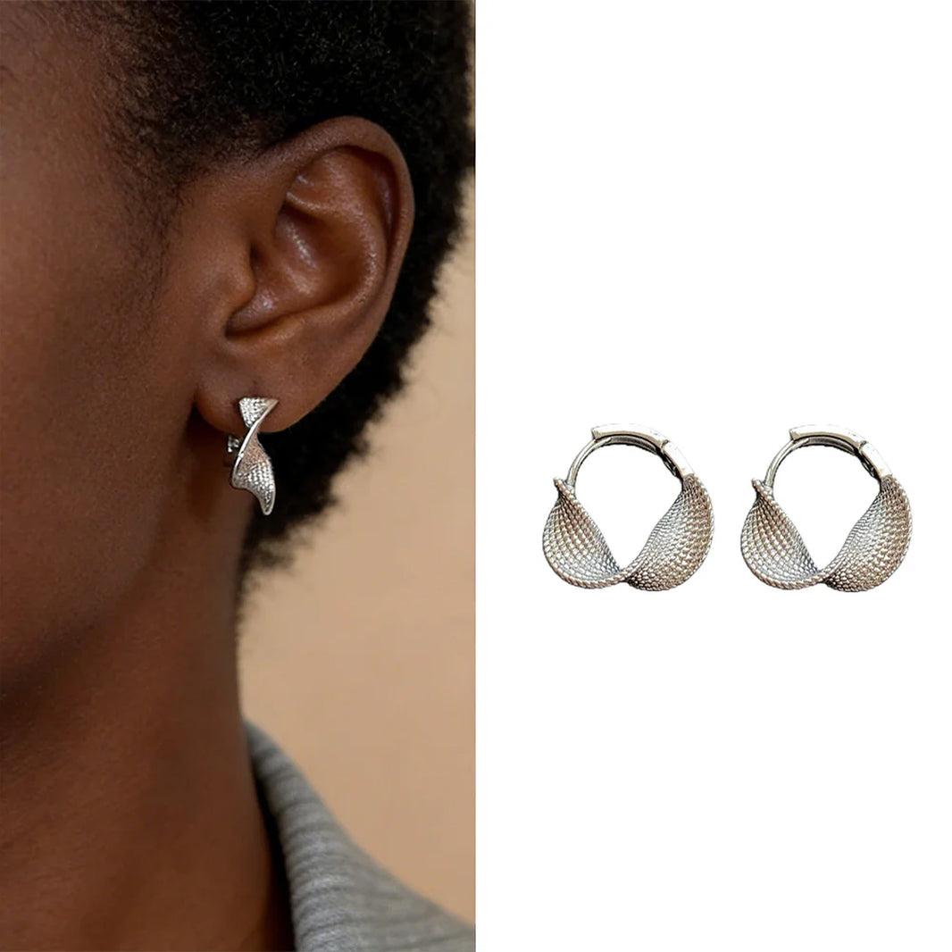 Boucles d’Oreilles Créoles Orbit Mesh