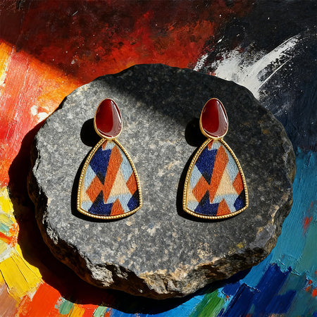 Boucles d’oreilles Pendantes Mosaïque Abstraite
