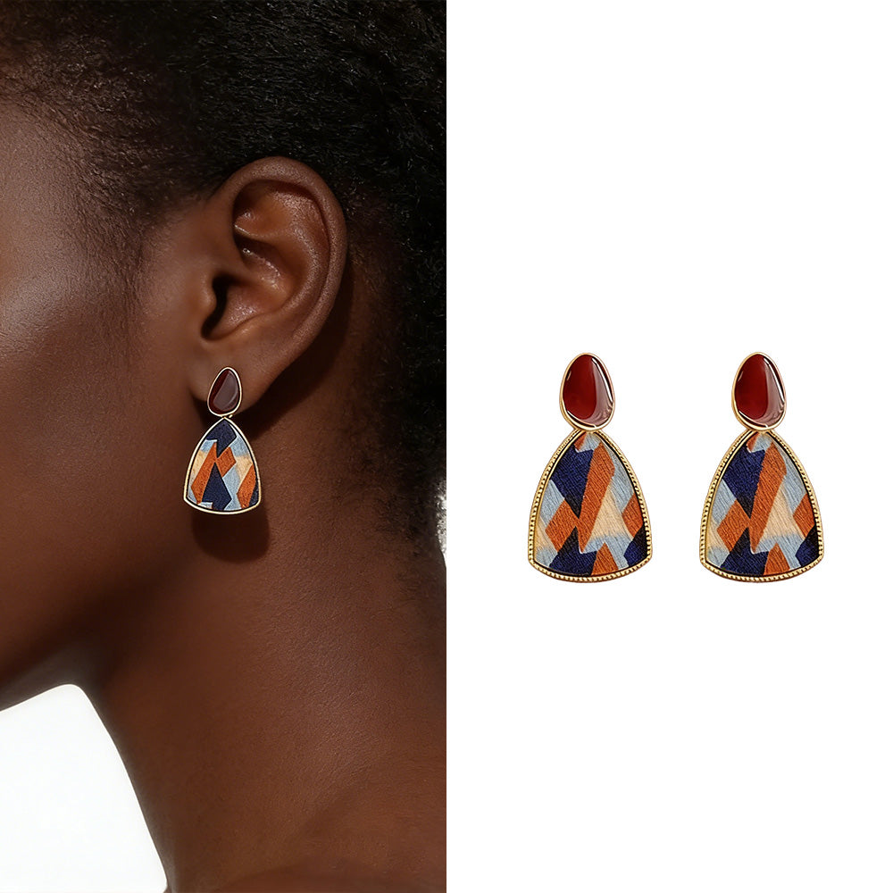 Boucles d’oreilles Pendantes Mosaïque Abstraite