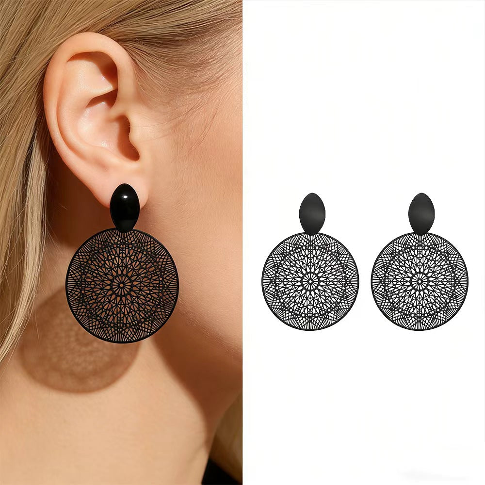 Boucles d’Oreilles Dentelle Noir