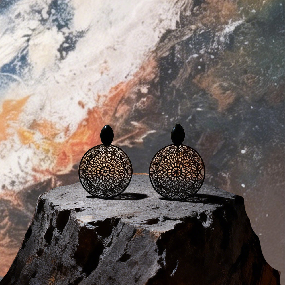 Boucles d’Oreilles Dentelle Noir