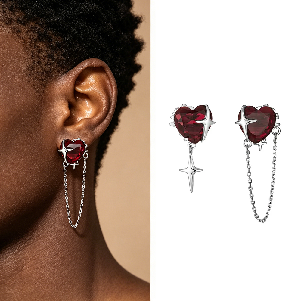 Boucles d’oreilles Sacred Heart à chaîne