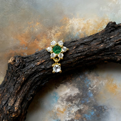 Boucle d’Oreille Clou Halo Verdant
