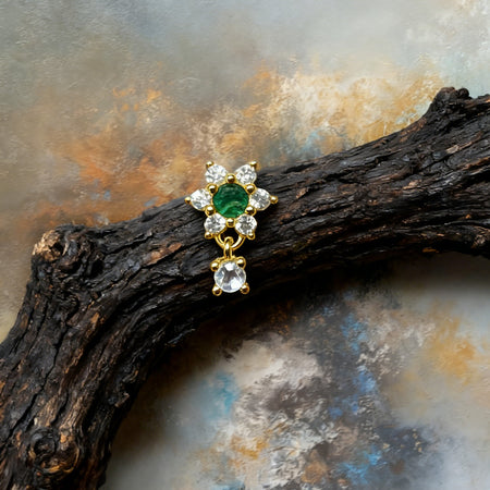 Boucle d’Oreille Clou Halo Verdant