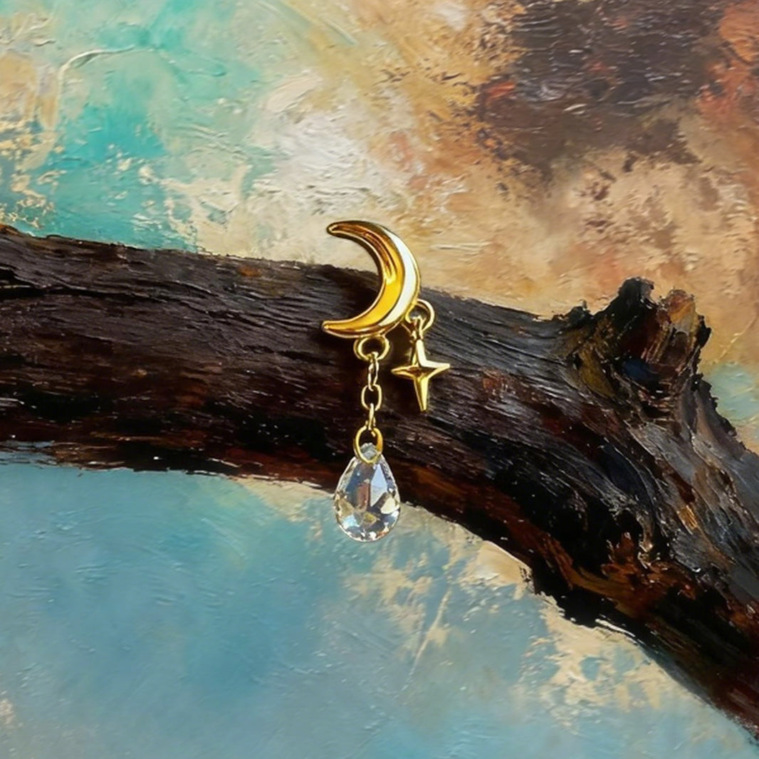 Boucle d’Oreille Clou Cascade Lunaire