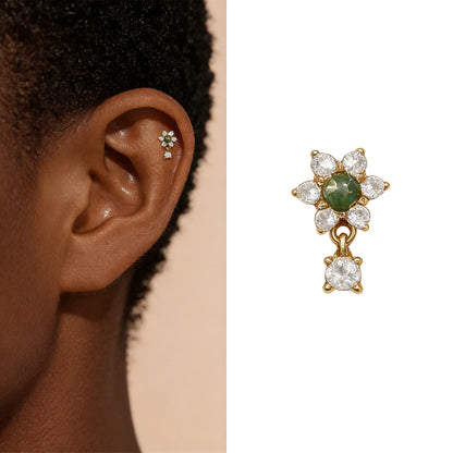 Boucle d’Oreille Clou Halo Verdant