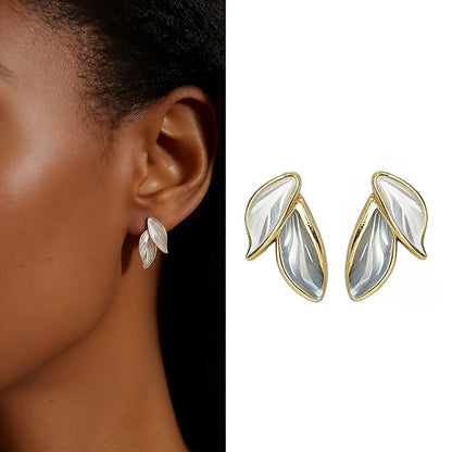 Boucles d’Oreilles Feuille Azur