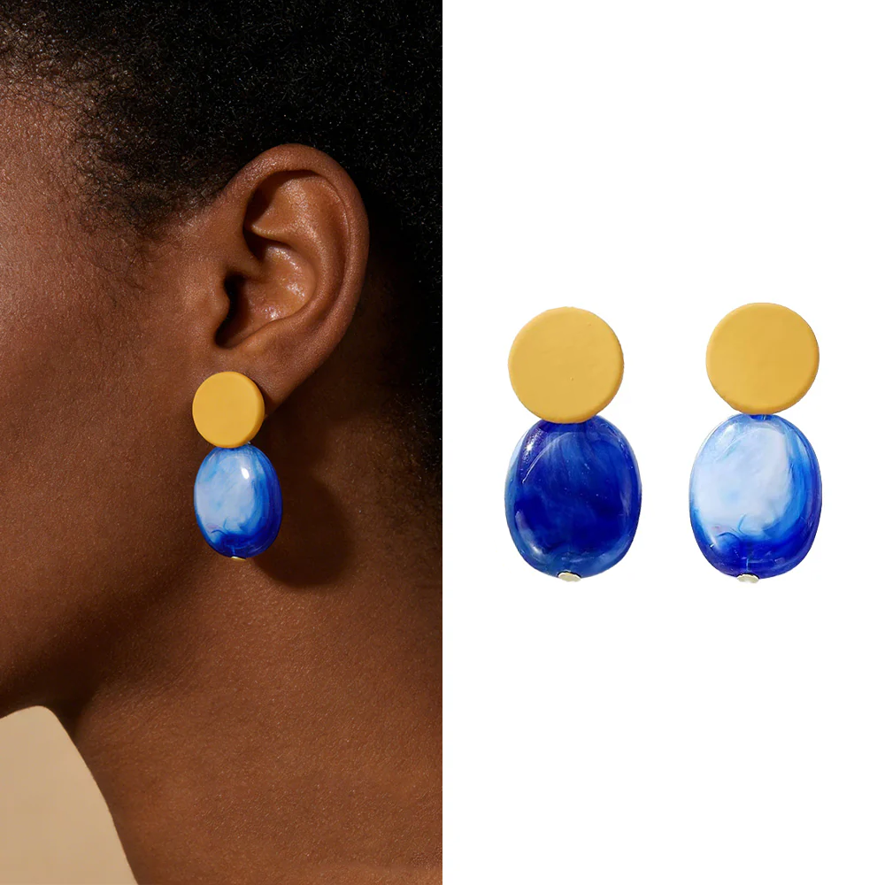 Boucles d’Oreilles Équilibre Azur