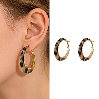 Boucles d’Oreilles Créoles Mosaic Ambre